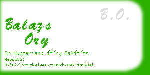 balazs ory business card